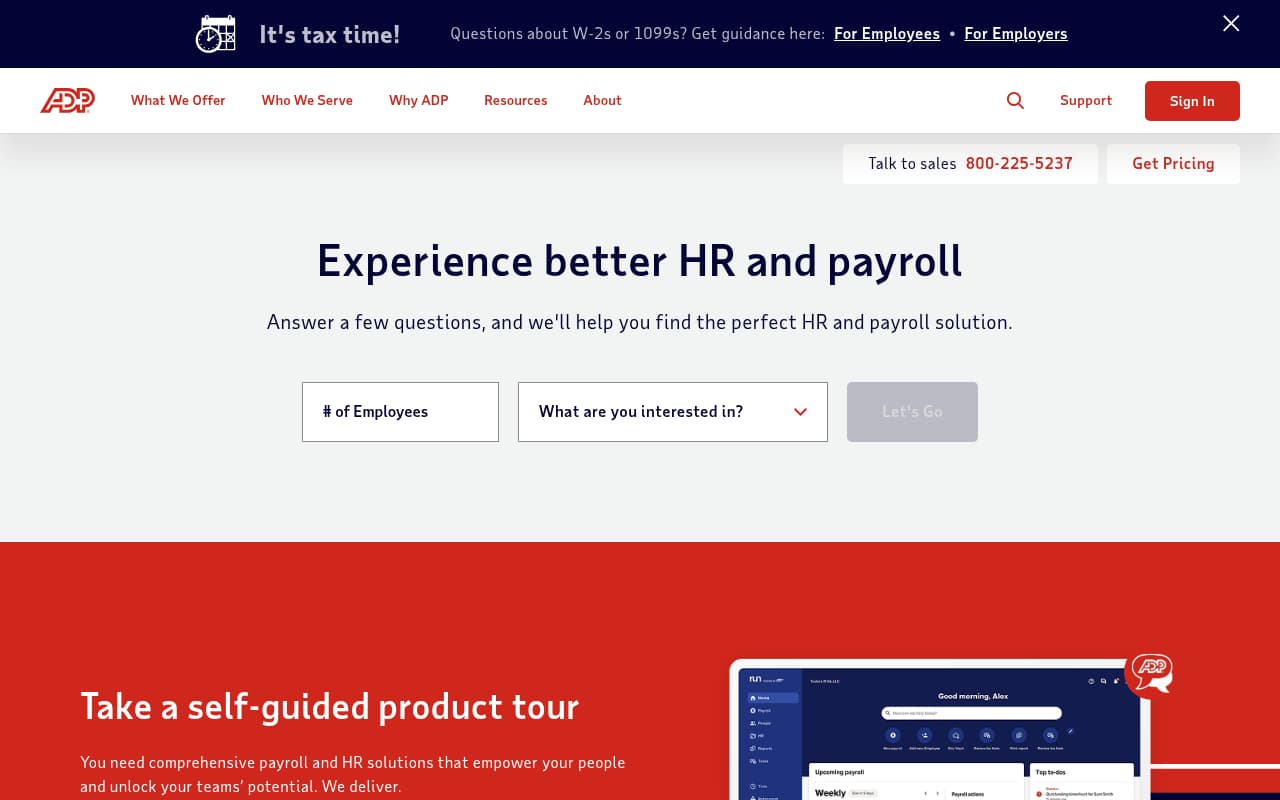 ADP website screenshot