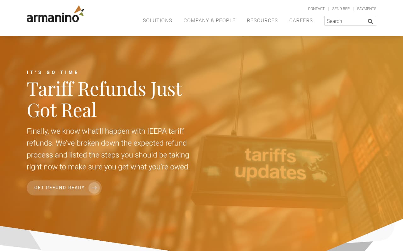 Armanino website screenshot