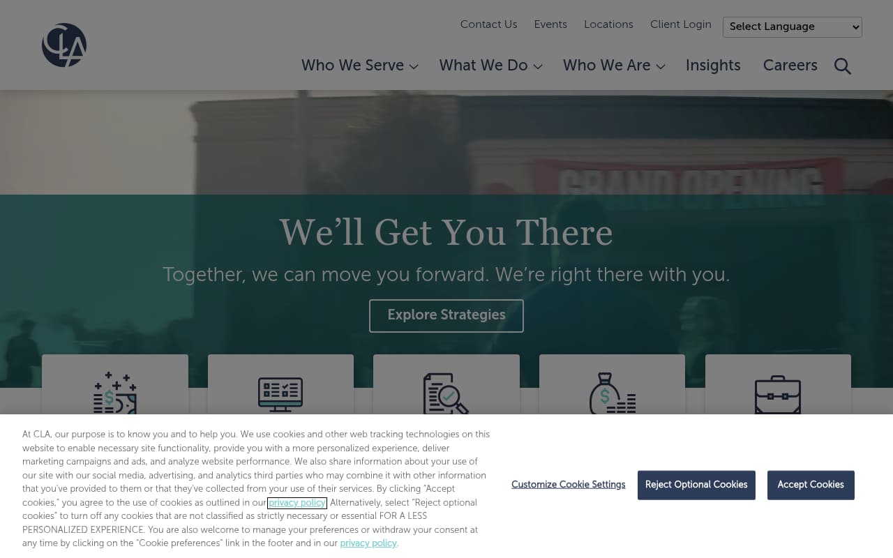 CliftonLarsonAllen website screenshot