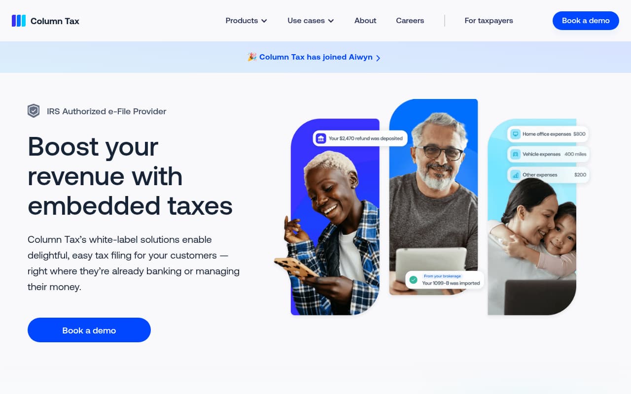 Column Tax website screenshot
