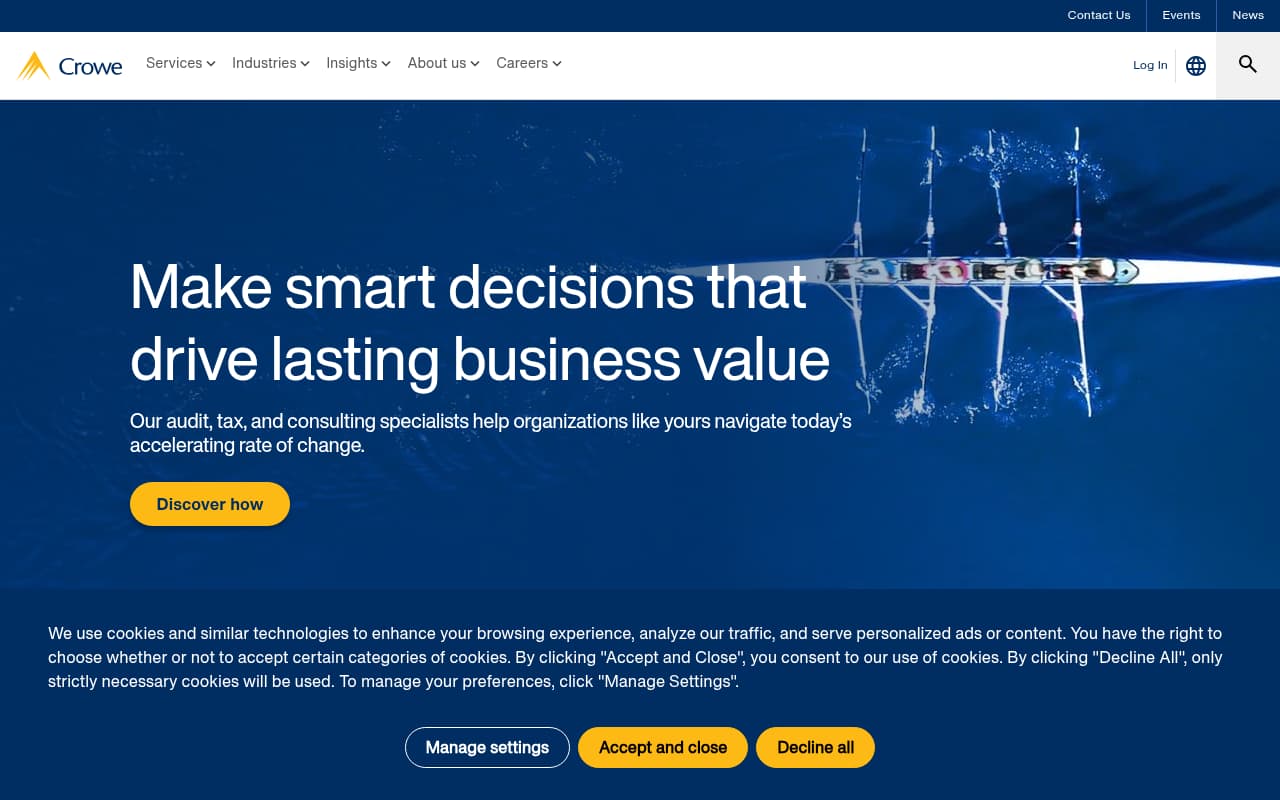 Crowe website screenshot
