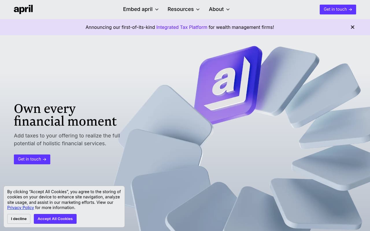 April Tax website screenshot