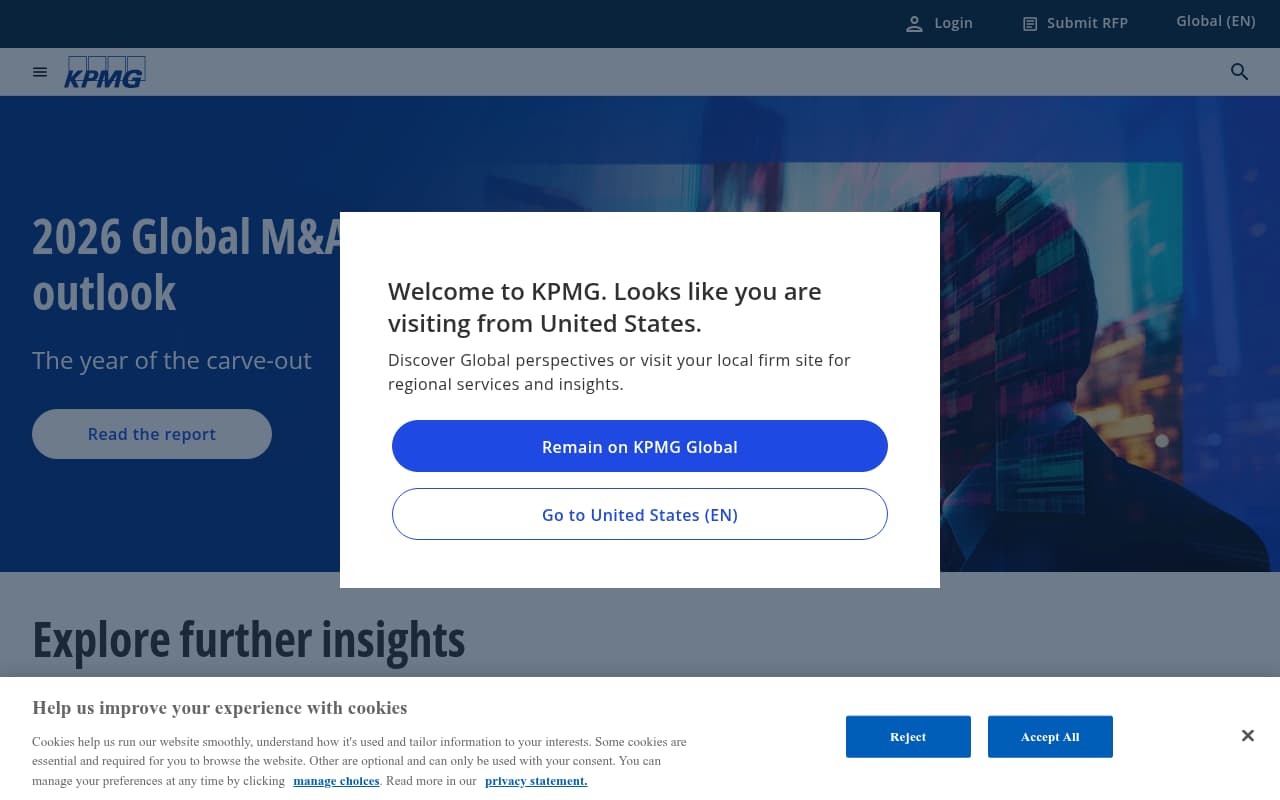 KPMG website screenshot