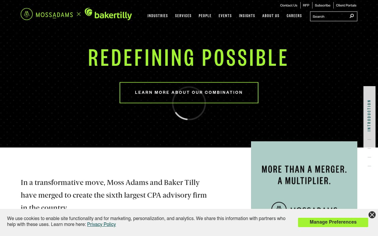 Moss Adams website screenshot