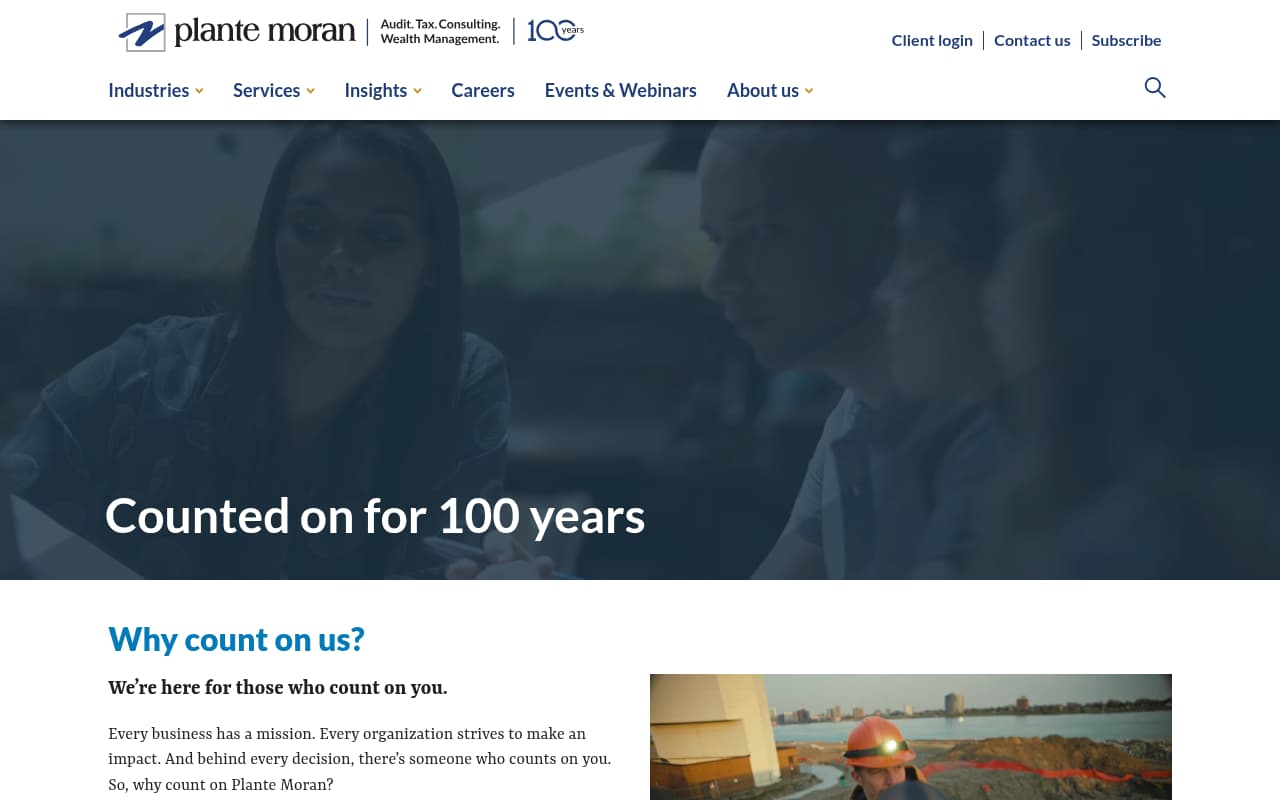 Plante Moran website screenshot