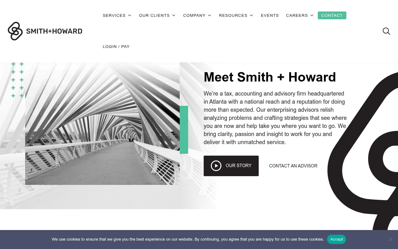 Smith + Howard website screenshot