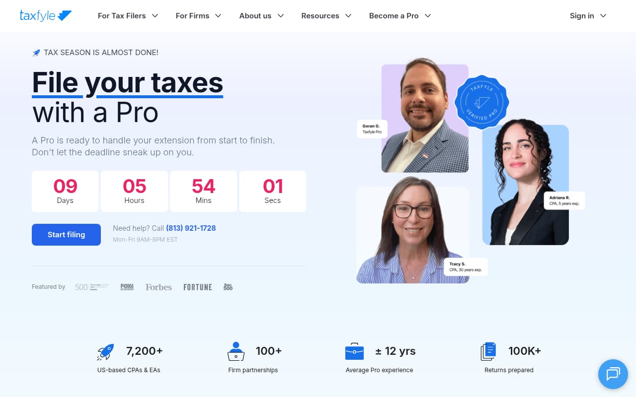 Taxfyle website screenshot