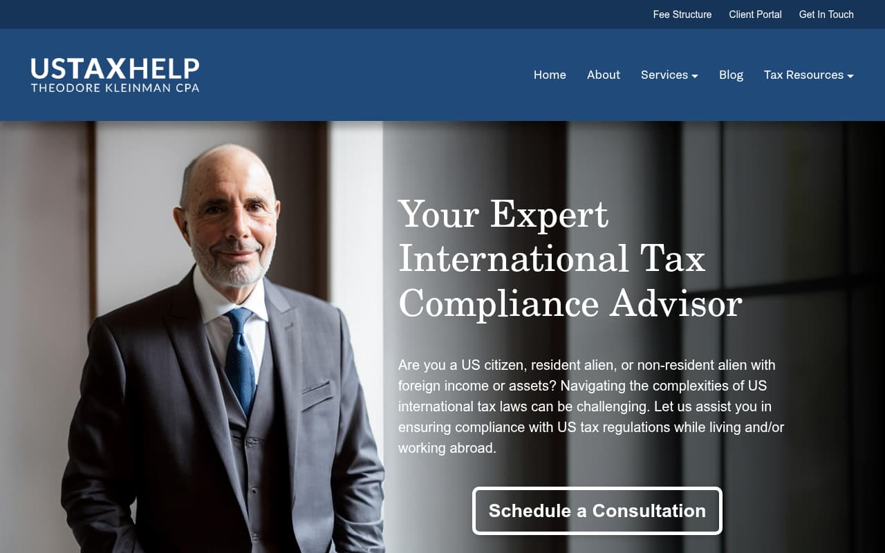 US Tax Help website screenshot
