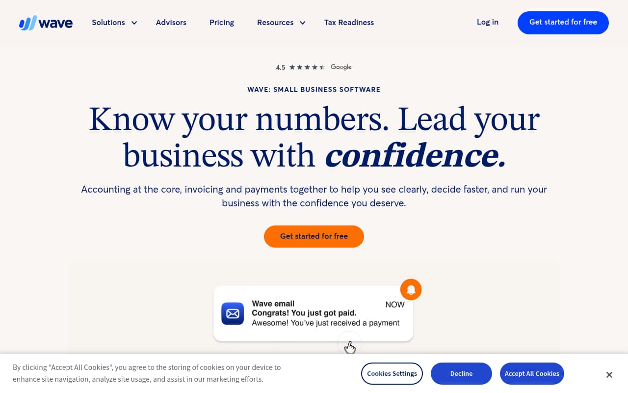 Wave Financial website screenshot