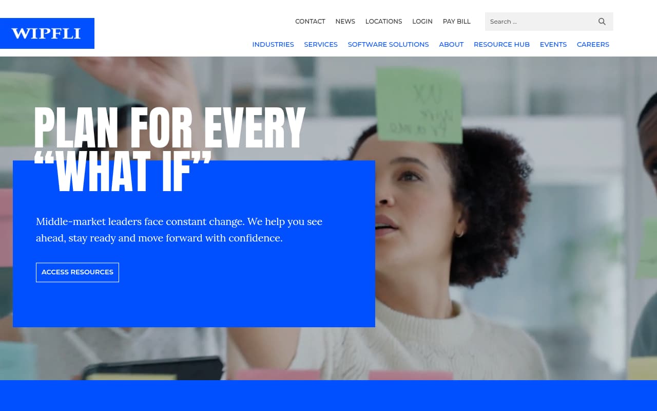 Wipfli website screenshot