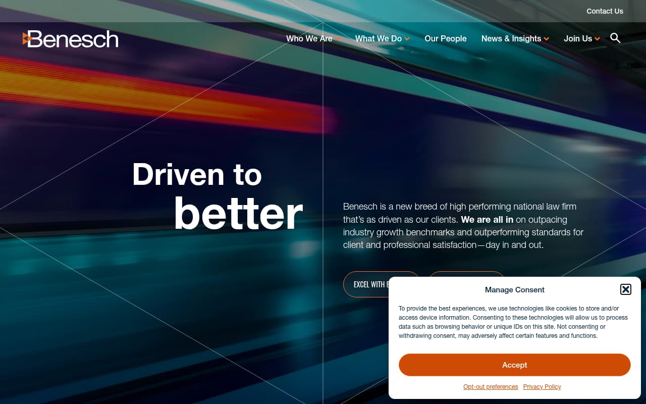 Benesch website screenshot