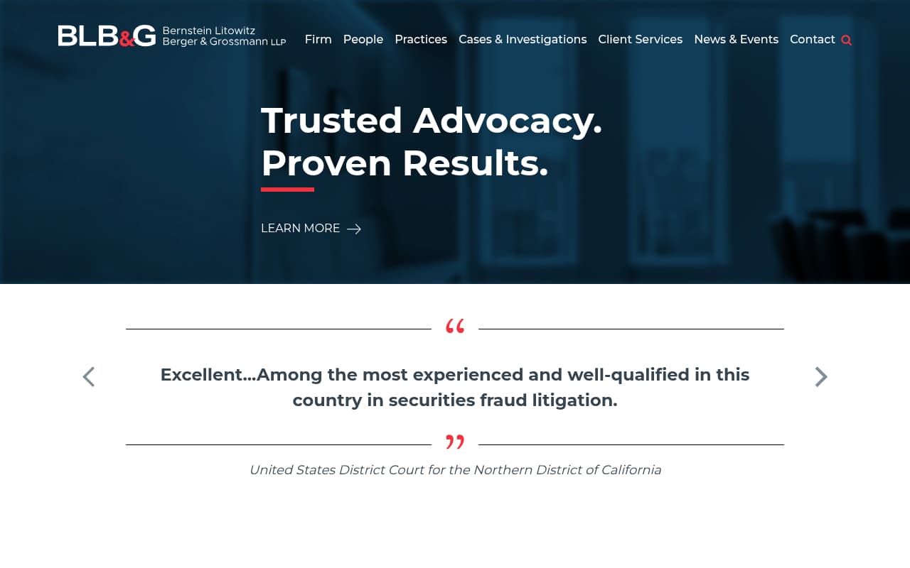 Bernstein Litowitz website screenshot
