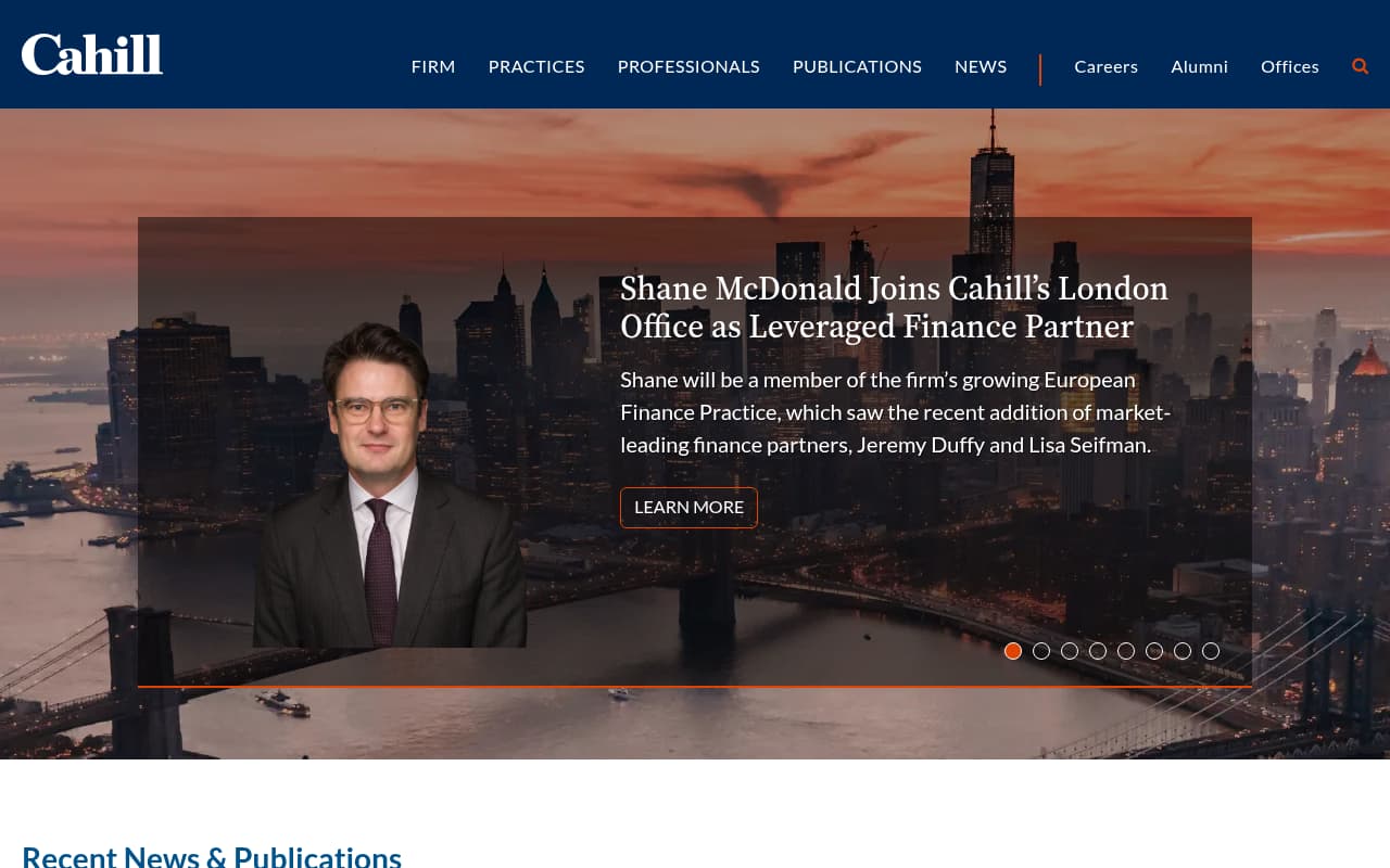 Cahill Gordon website screenshot