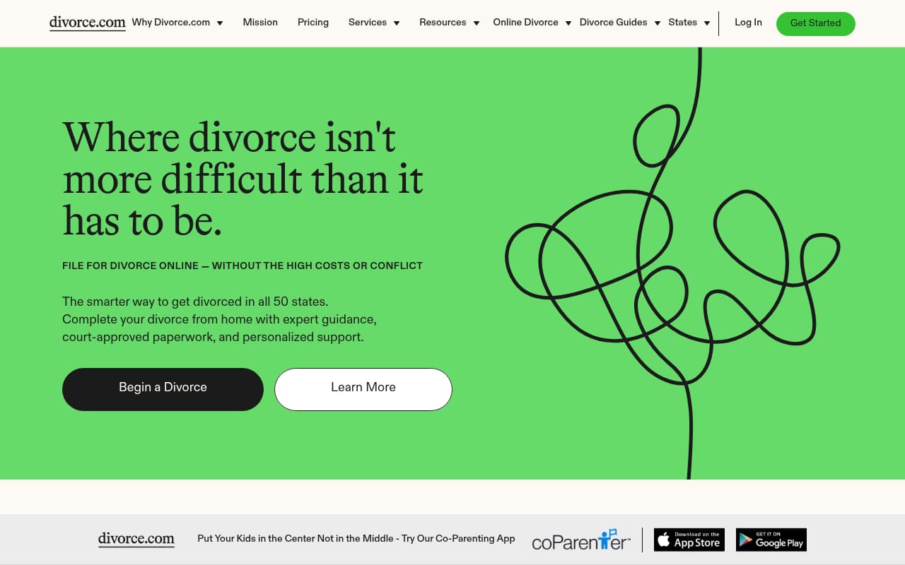 Divorce.com website screenshot