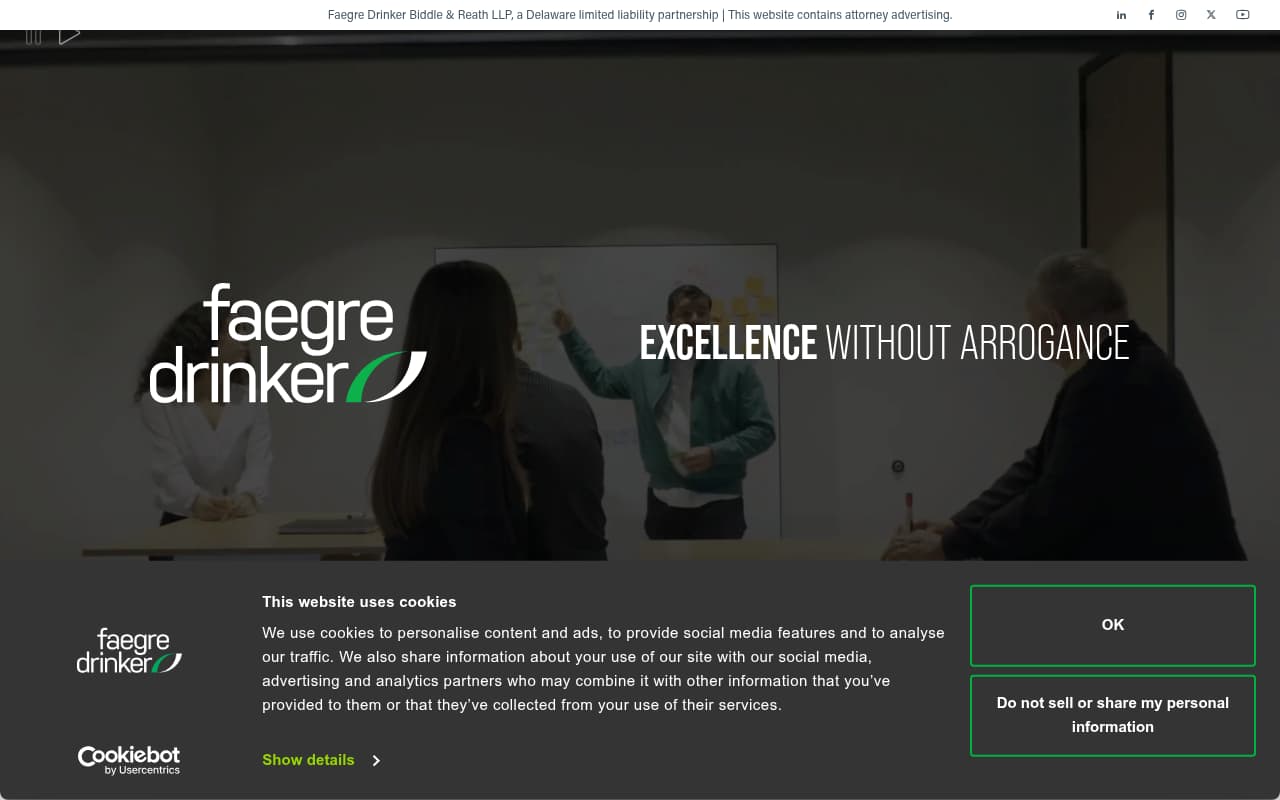 Faegre Drinker website screenshot