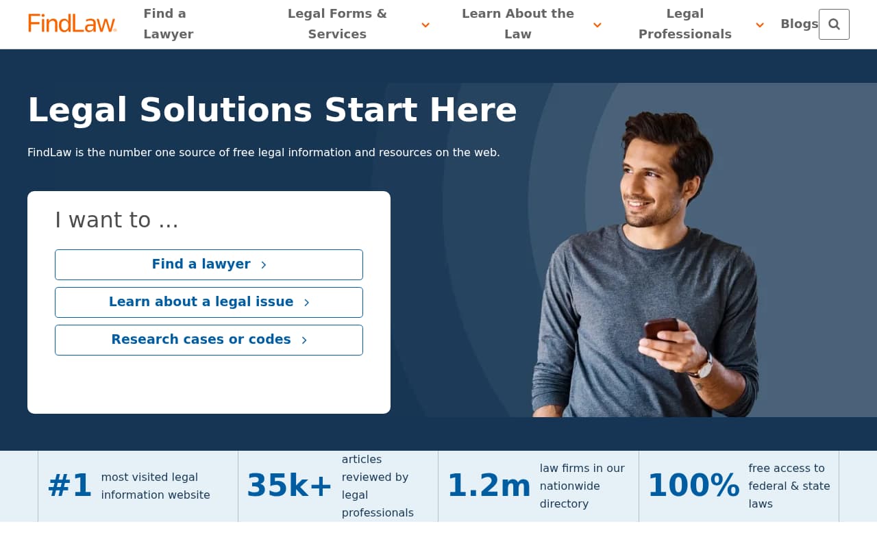 FindLaw website screenshot