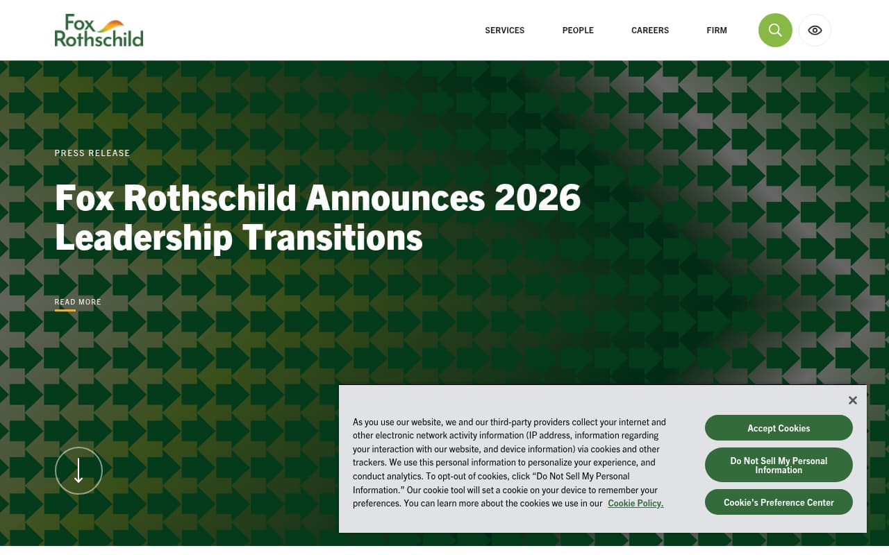 Fox Rothschild website screenshot