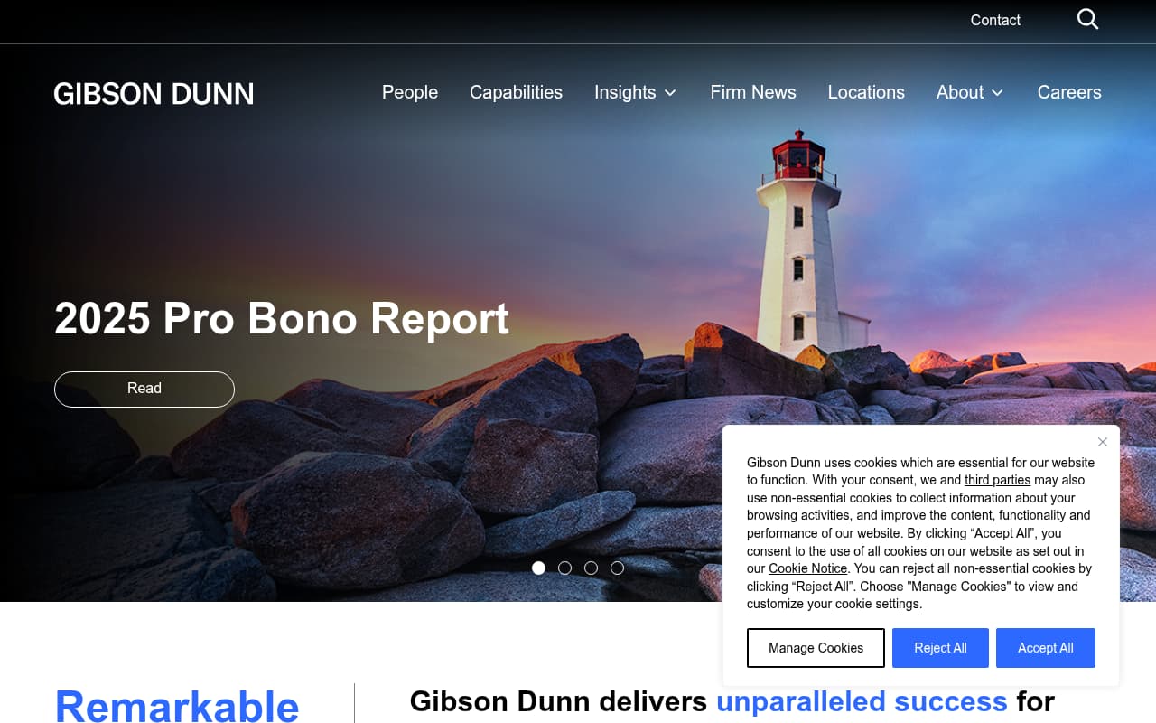 Gibson Dunn website screenshot