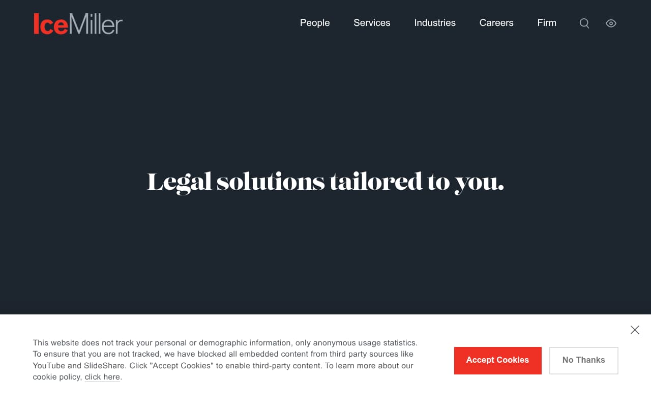 Ice Miller website screenshot