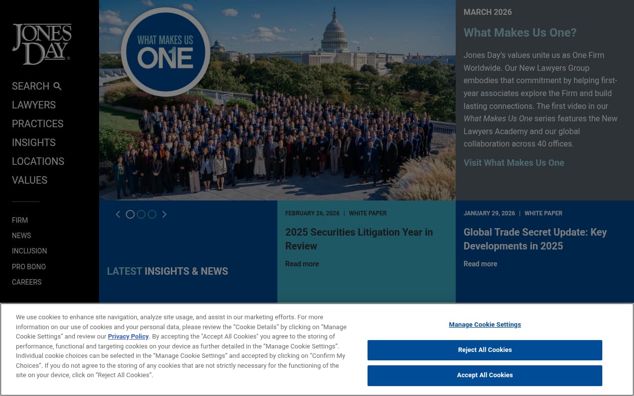 Jones Day website screenshot