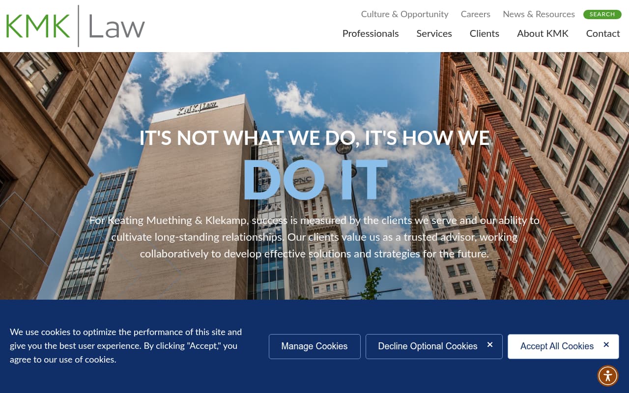 Keating Muething website screenshot
