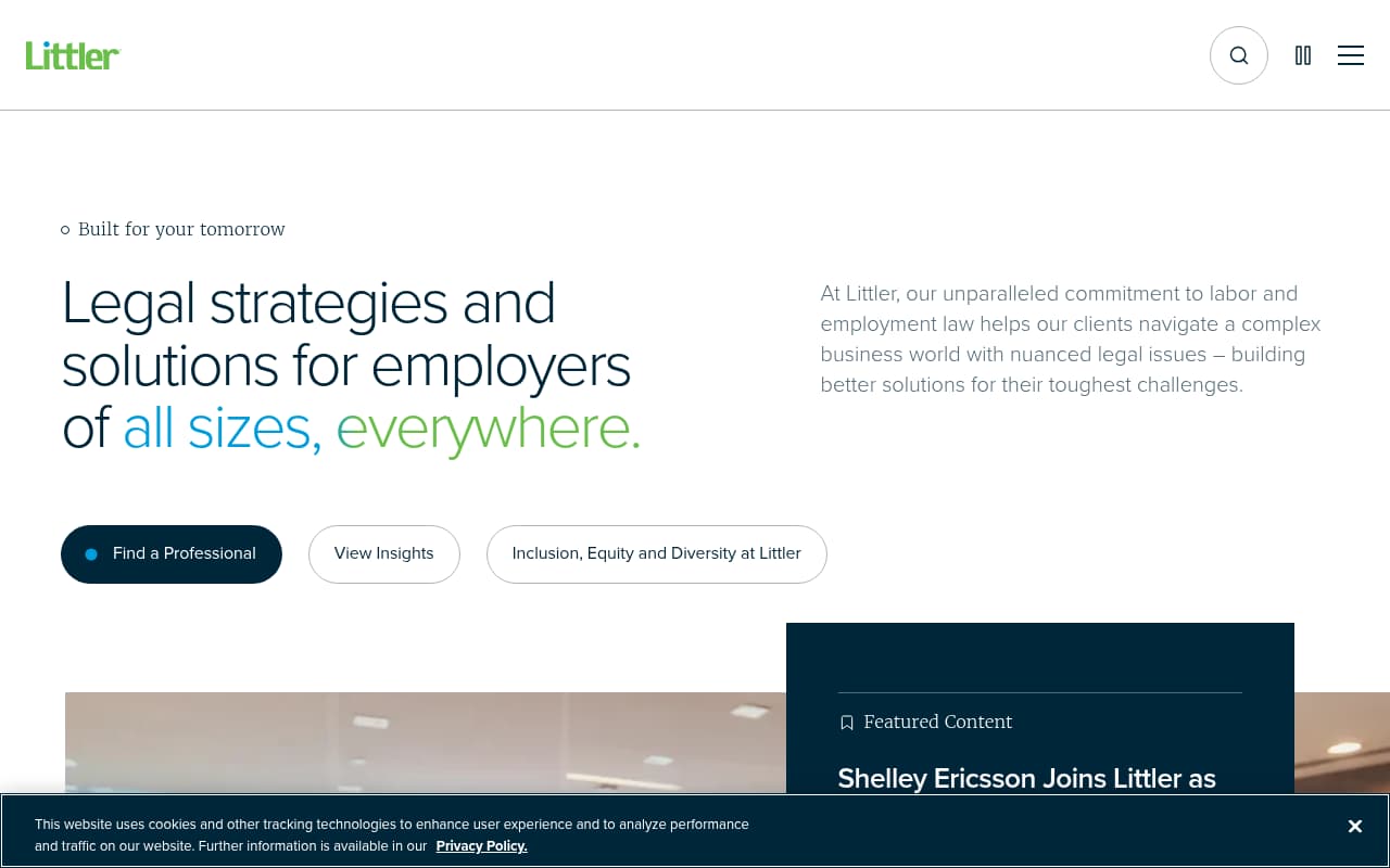 Littler Mendelson website screenshot