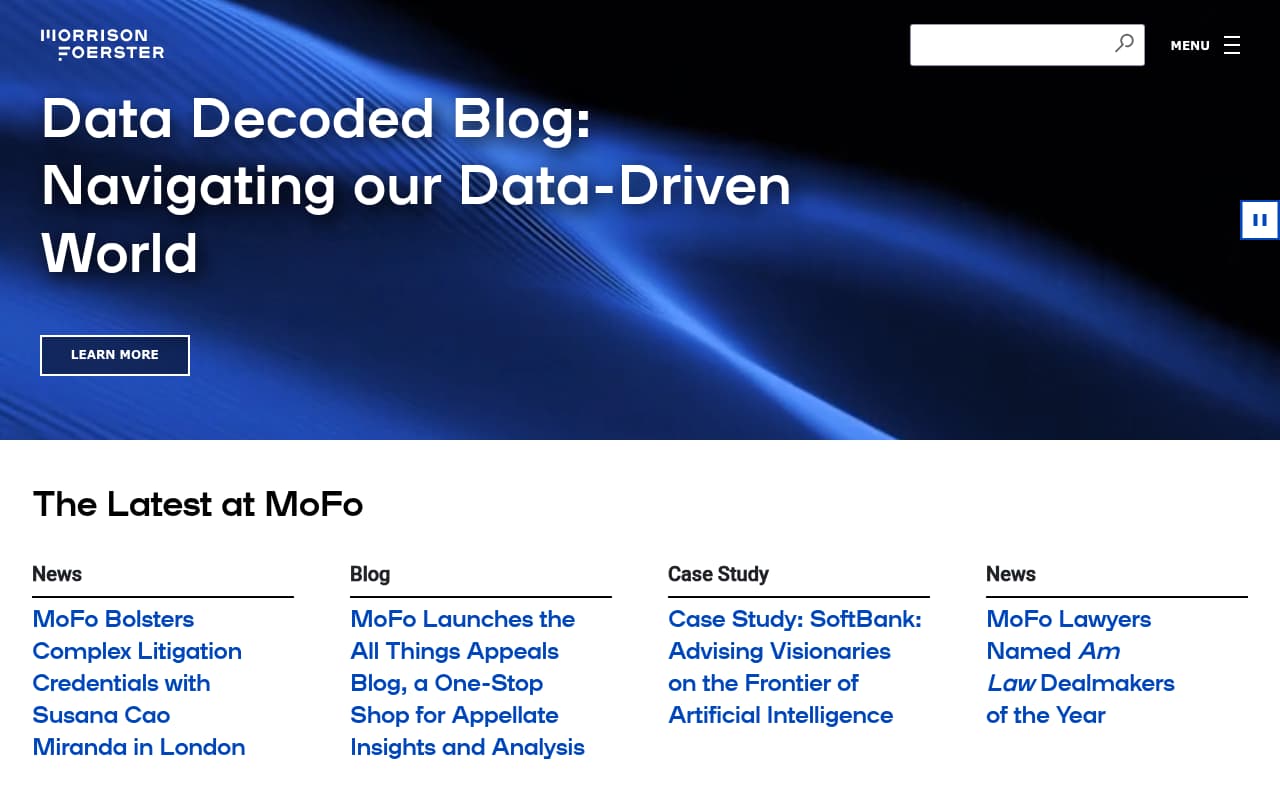 Morrison Foerster website screenshot