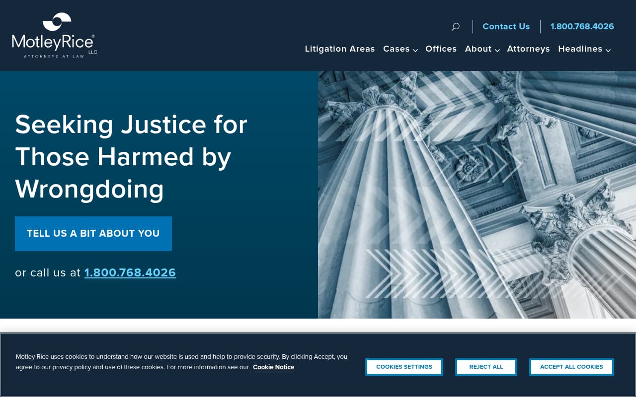 Motley Rice website screenshot