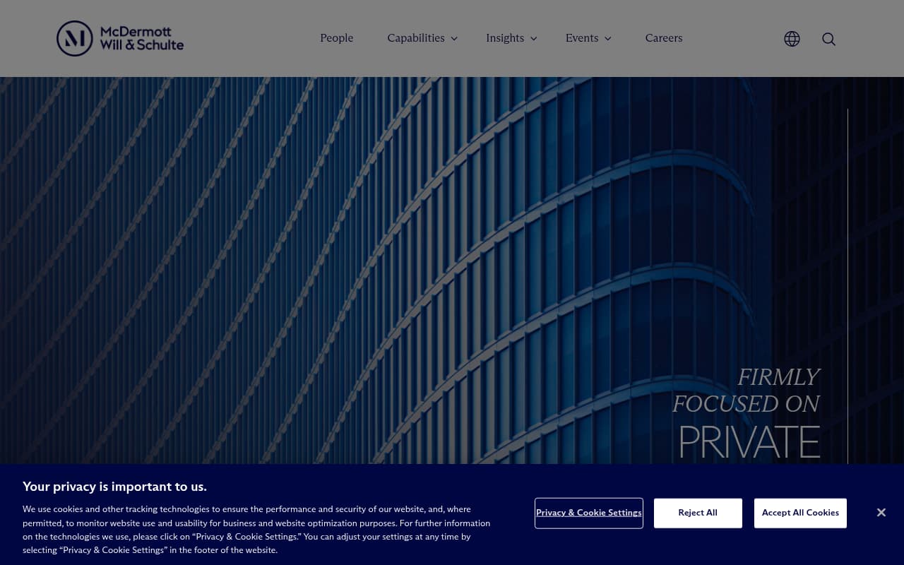 McDermott Will & Emery website screenshot