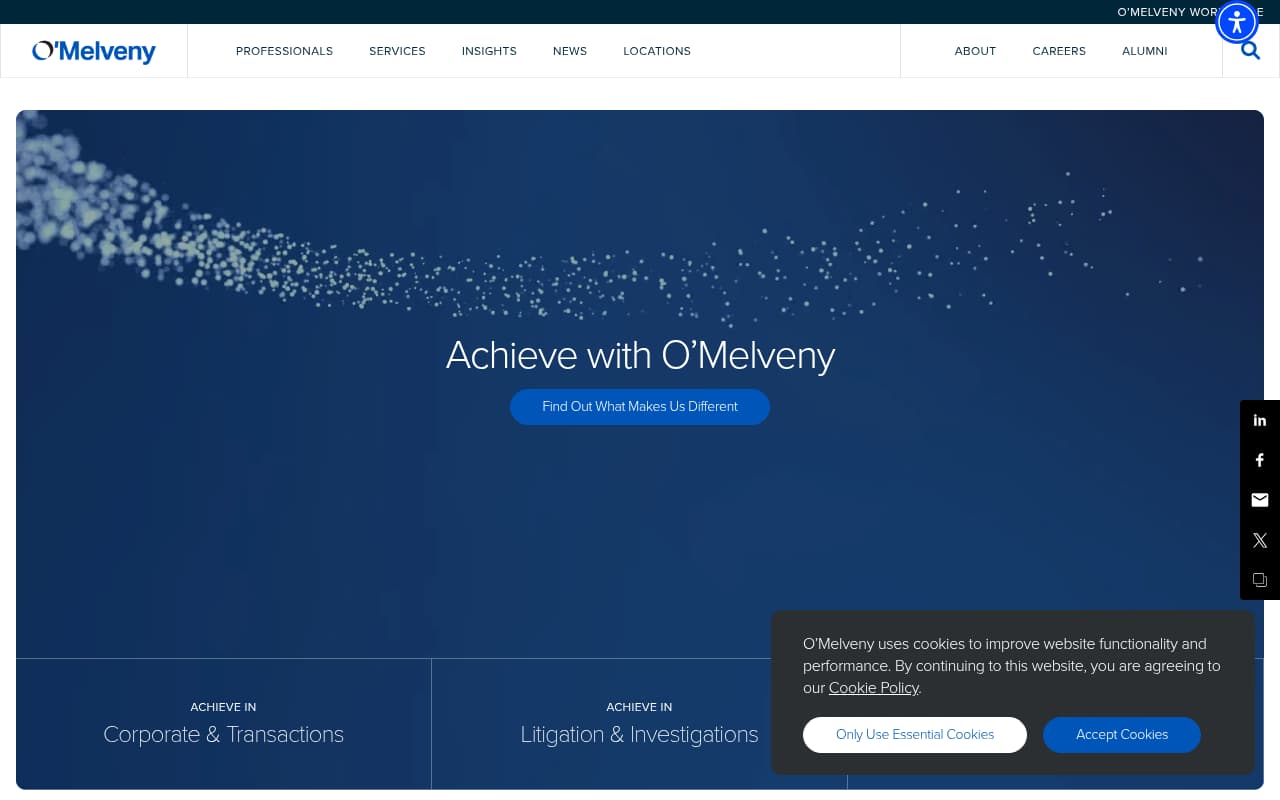 O'Melveny & Myers website screenshot
