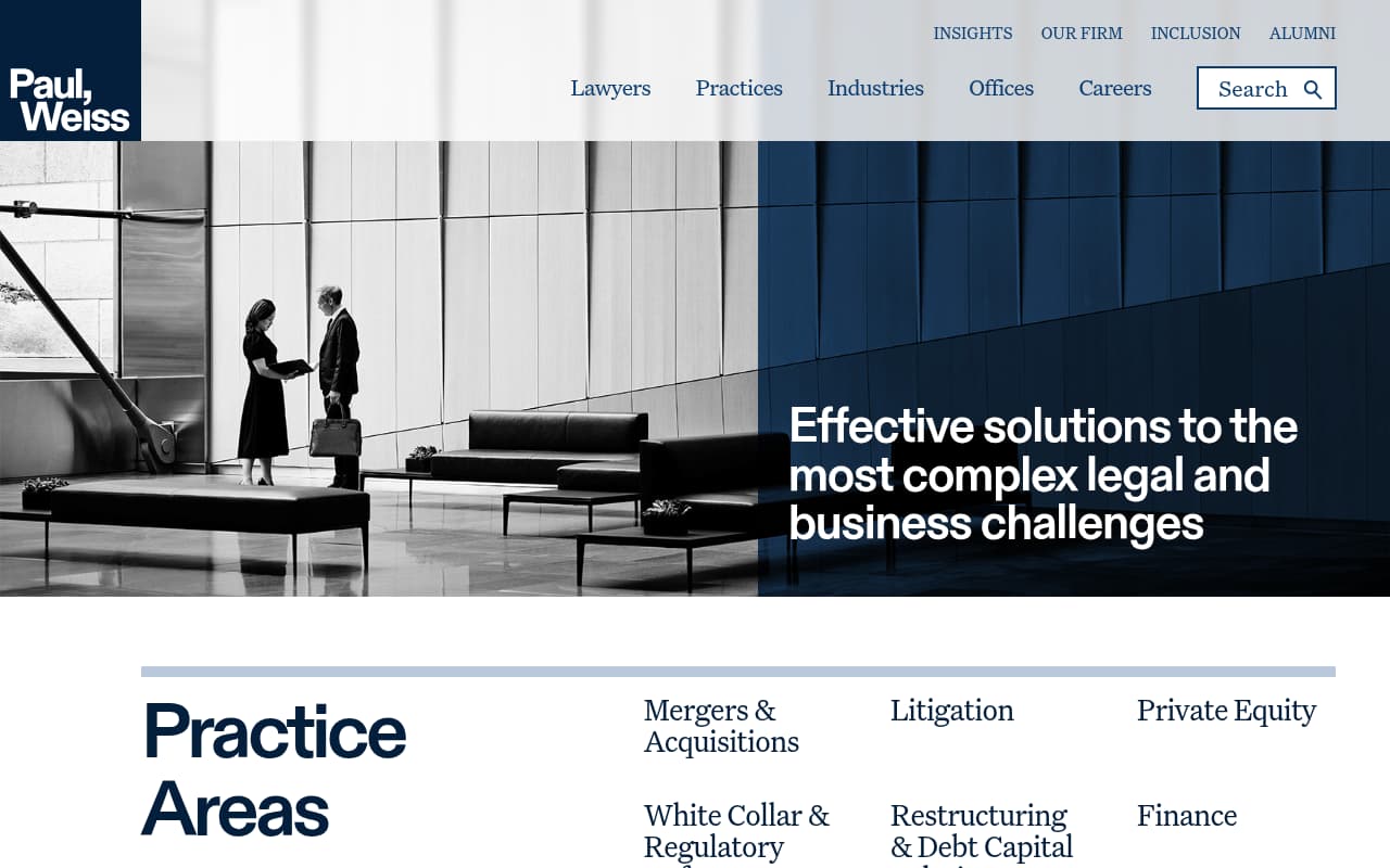 Paul Weiss website screenshot