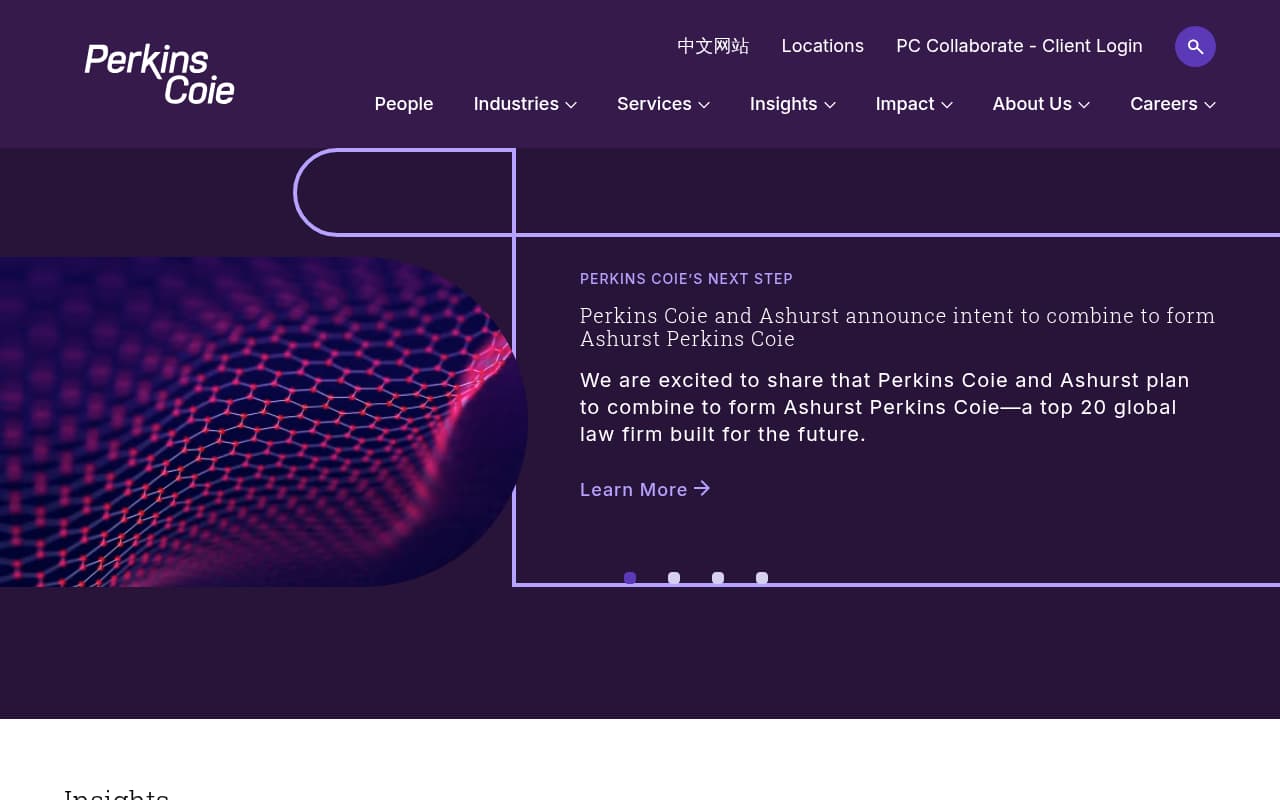 Perkins Coie website screenshot