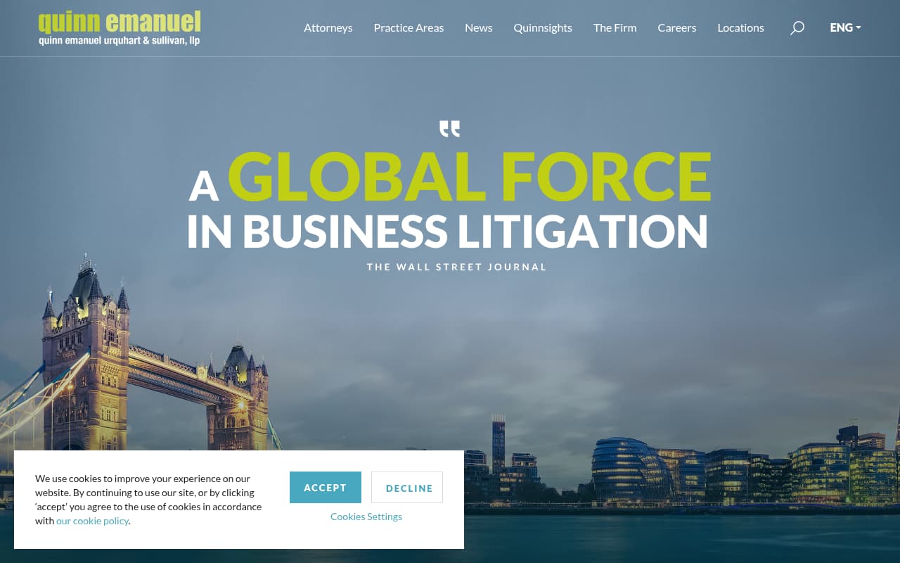 Quinn Emanuel website screenshot