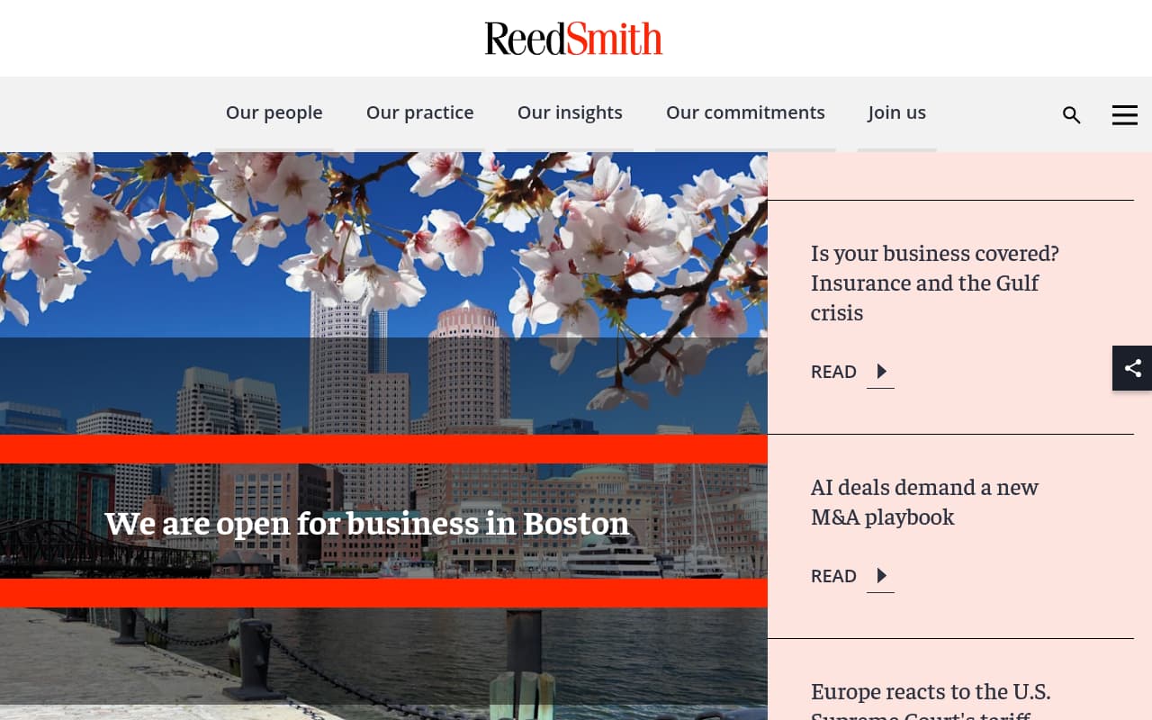 Reed Smith website screenshot