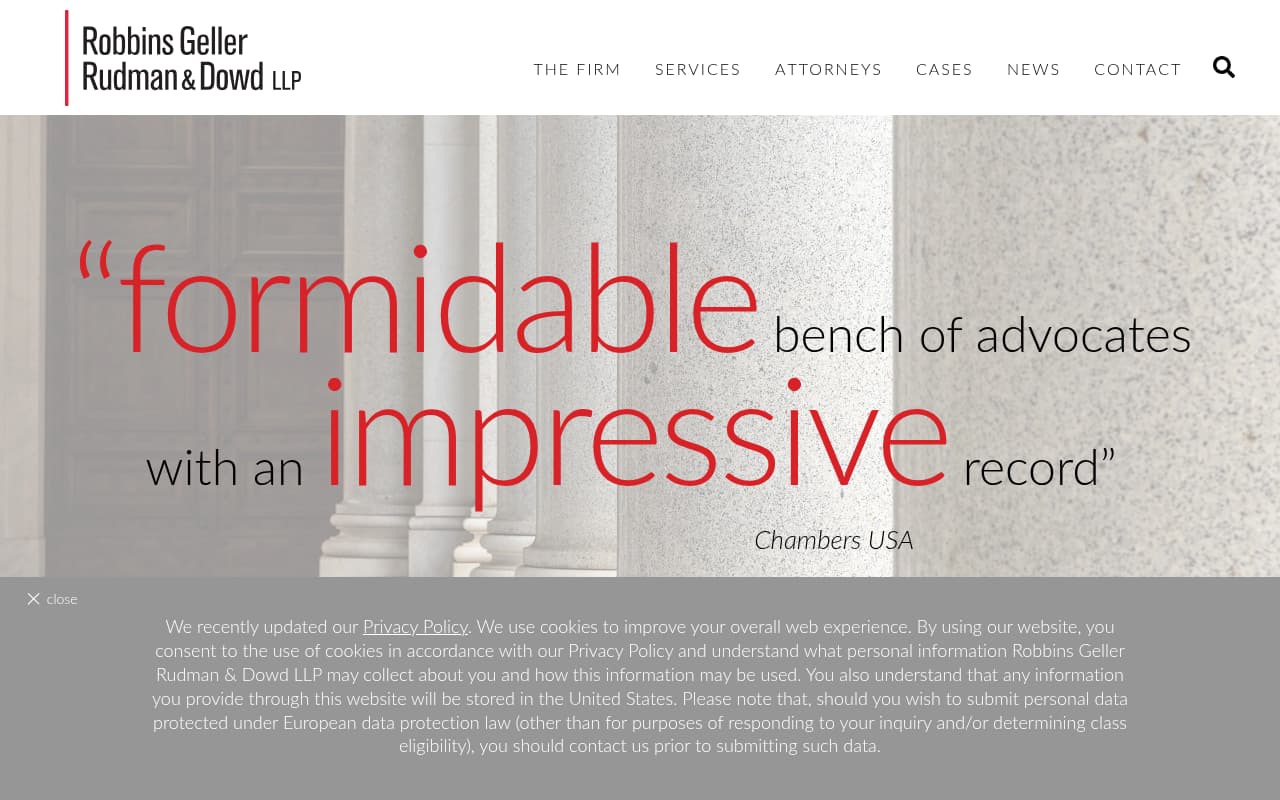 Robbins Geller website screenshot