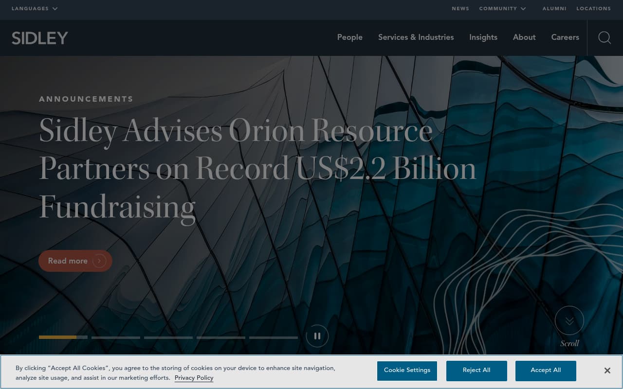 Sidley Austin website screenshot