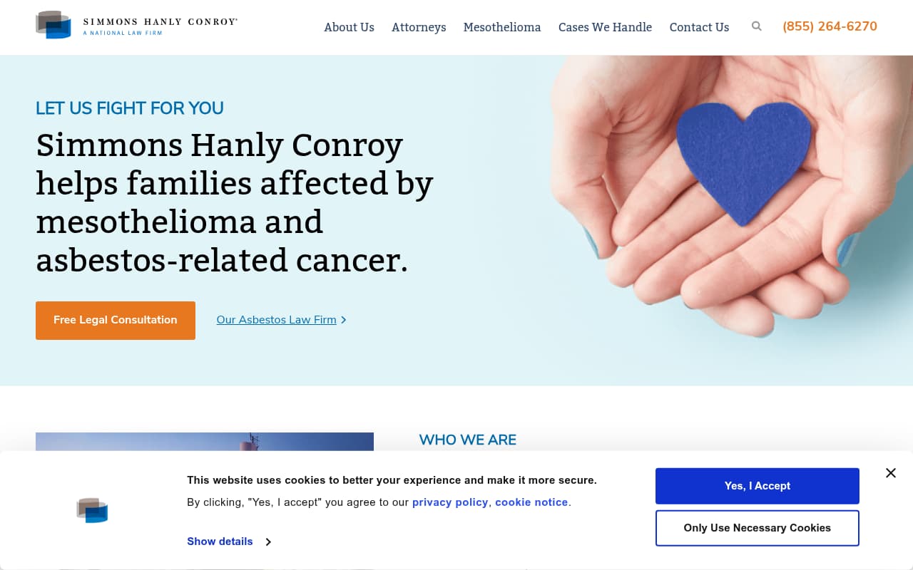 Simmons Hanly Conroy website screenshot