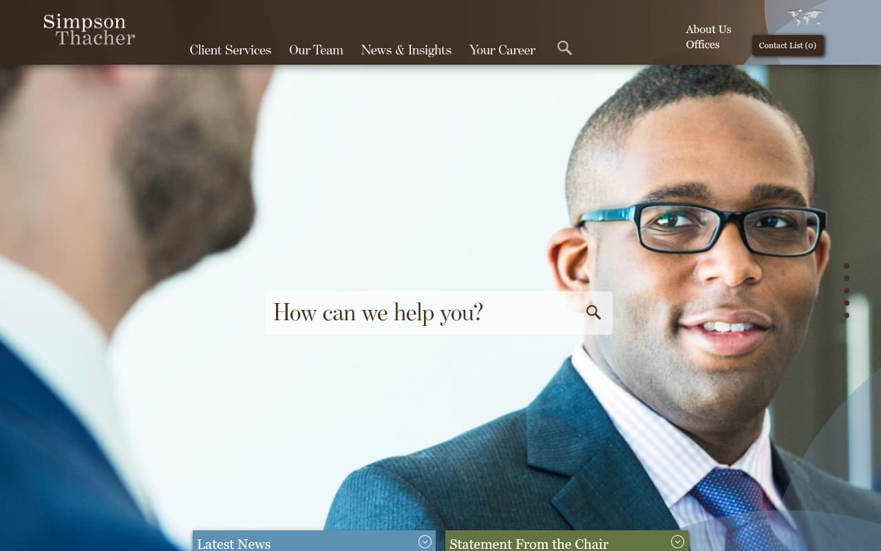 Simpson Thacher website screenshot