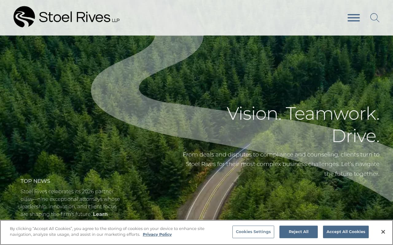 Stoel Rives website screenshot
