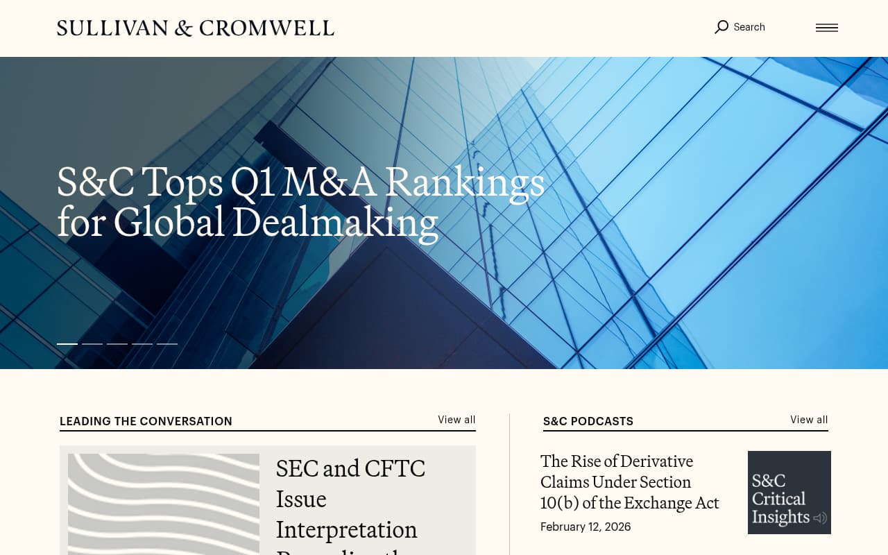 Sullivan & Cromwell website screenshot