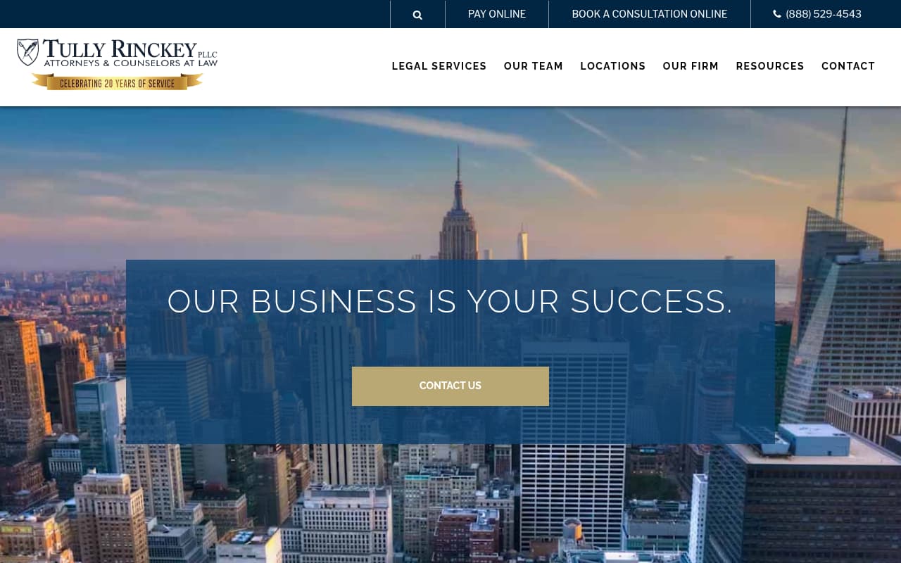 Tully Rinckey website screenshot