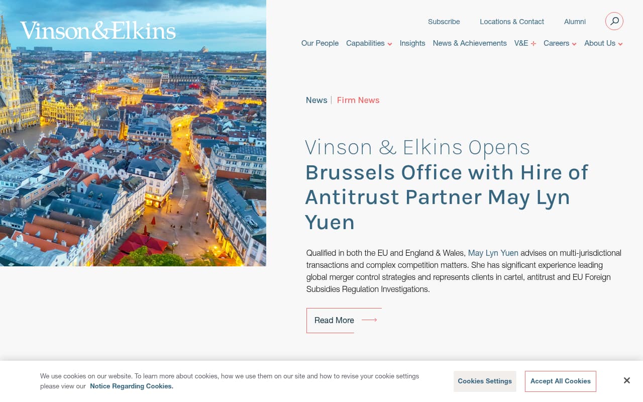 Vinson & Elkins website screenshot