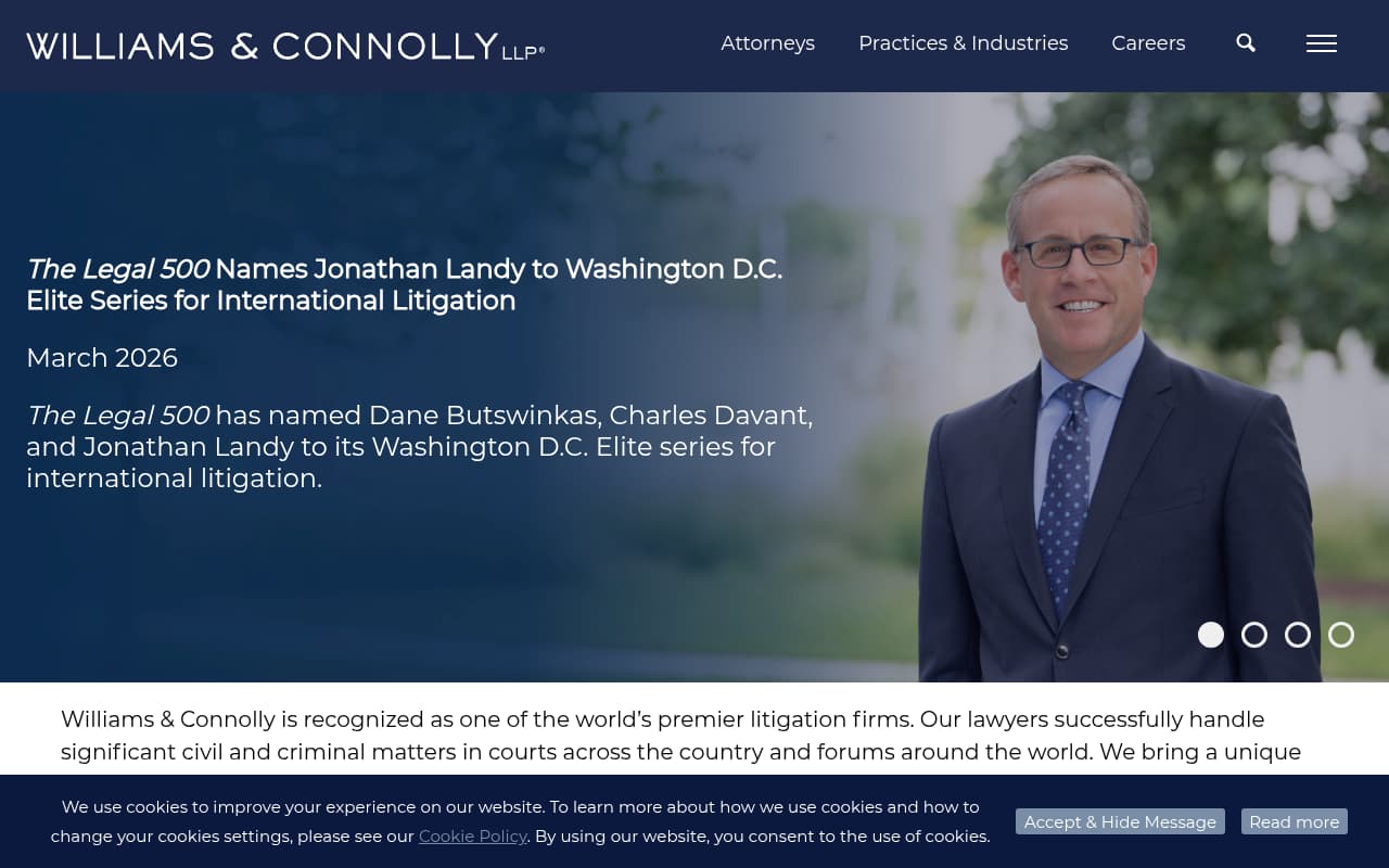 Williams & Connolly website screenshot