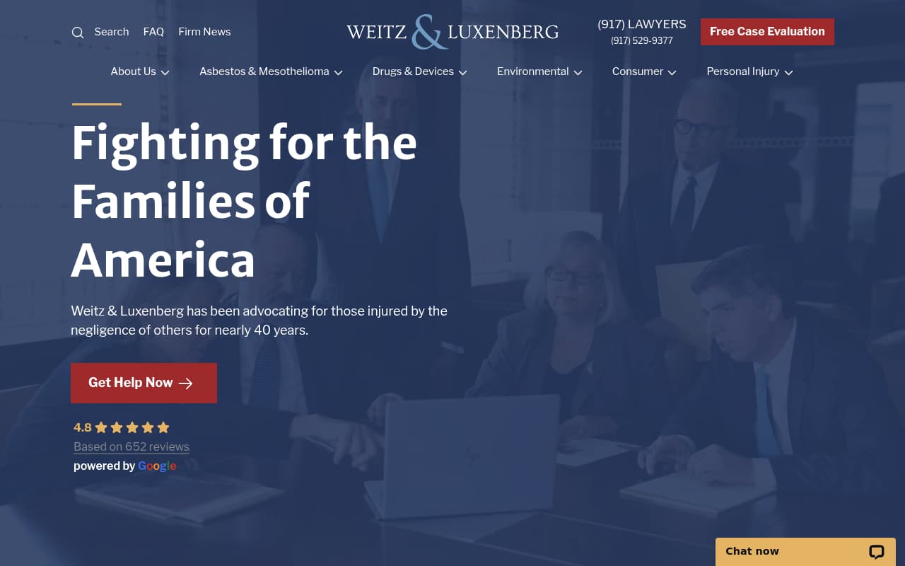 Weitz & Luxenberg website screenshot