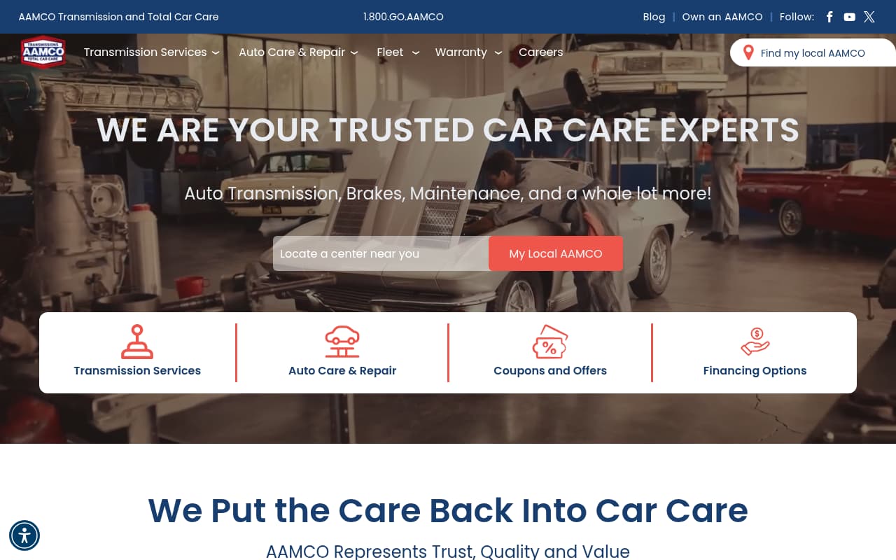 AAMCO Transmissions website screenshot
