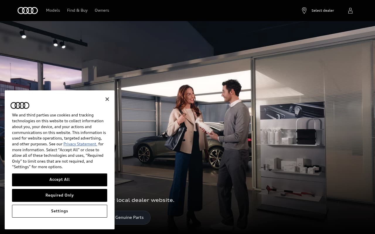 Audi Certified Service website screenshot