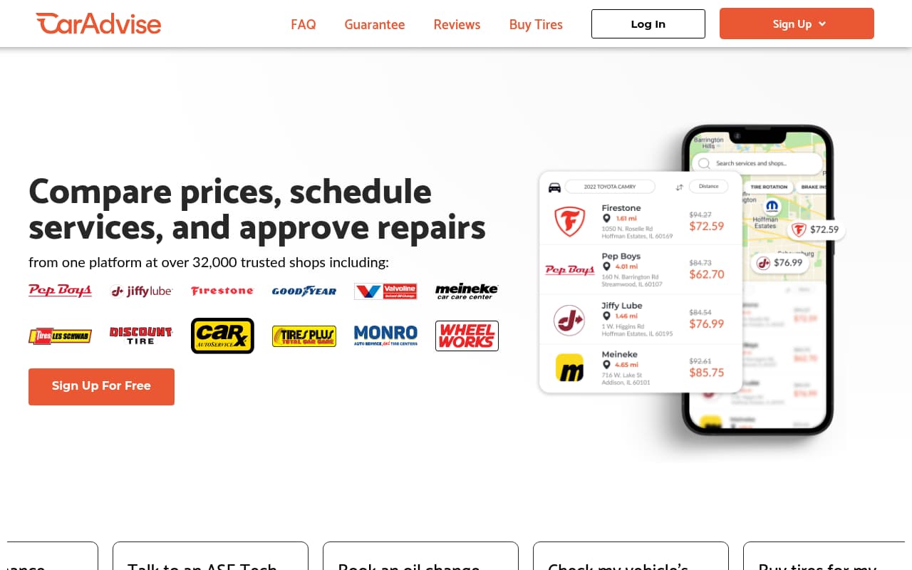 Caradvise website screenshot