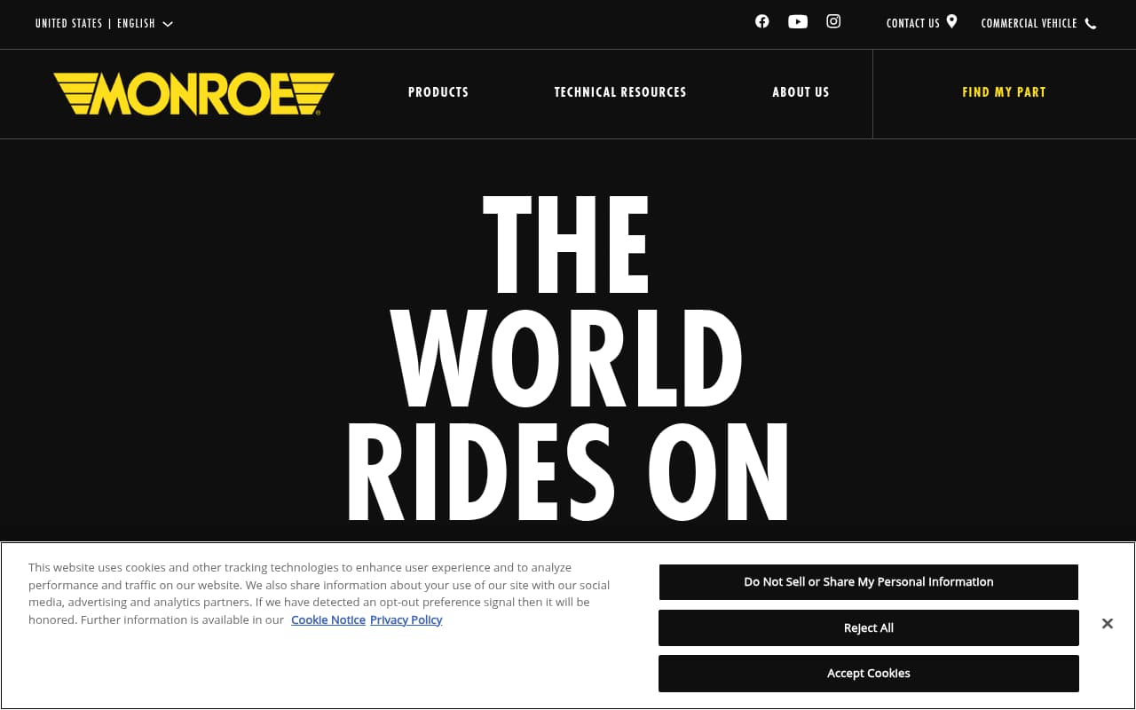 Monroe Muffler Brake website screenshot