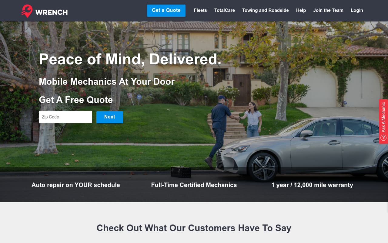 Wrench website screenshot