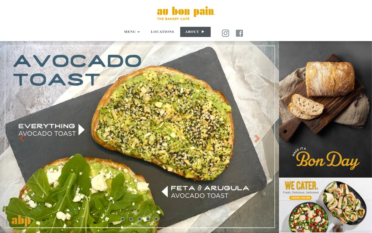 Au Bon Pain website screenshot